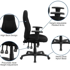 Flash Furniture Office Chairs<Hughes Ergonomic Fabric Swivel High Back Task Office Chair, Black (BT90297HA)