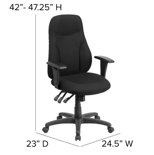 Flash Furniture Office Chairs<Hughes Ergonomic Fabric Swivel High Back Task Office Chair, Black (BT90297HA)