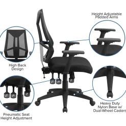 Flash Furniture Office Chairs<Ivan Ergonomic Mesh Swivel High Back Multifunction Task Office Chair, Black (HL0017)