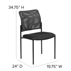 Flash Furniture Folding & Stacking<Jana Mesh Stackable Side Chair, Black (GO5152)