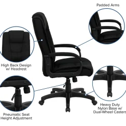 Flash Furniture Office Chairs<Jessica Fabric Swivel High Back Executive Office Chair, Black (GO5301BBK)