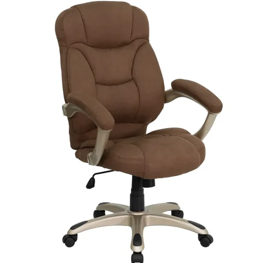 Flash Furniture Office Chairs<Jessie Ergonomic Microfiber Swivel High Back Executive Office Chair, Brown (GO725BN)