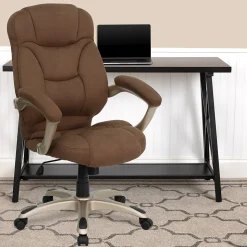 Flash Furniture Office Chairs<Jessie Ergonomic Microfiber Swivel High Back Executive Office Chair, Brown (GO725BN)