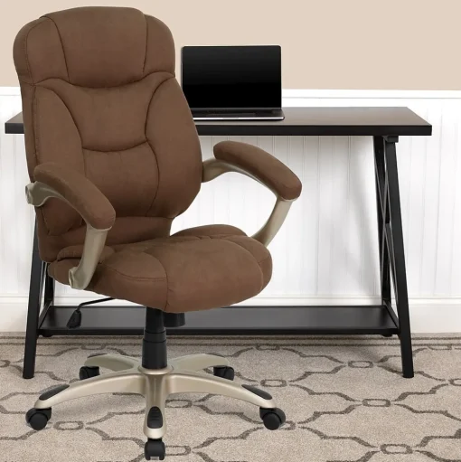 Flash Furniture Office Chairs<Jessie Ergonomic Microfiber Swivel High Back Executive Office Chair, Brown (GO725BN)