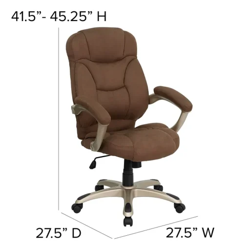 Flash Furniture Office Chairs<Jessie Ergonomic Microfiber Swivel High Back Executive Office Chair, Brown (GO725BN)