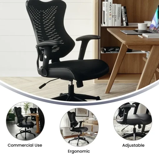 Flash Furniture Office Chairs<Kale Ergonomic Mesh Swivel High Back Executive Office Chair, Black (BLZP806BK)