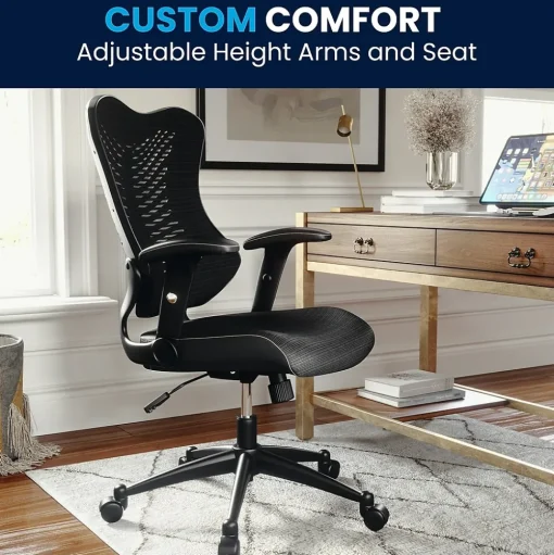Flash Furniture Office Chairs<Kale Ergonomic Mesh Swivel High Back Executive Office Chair, Black (BLZP806BK)