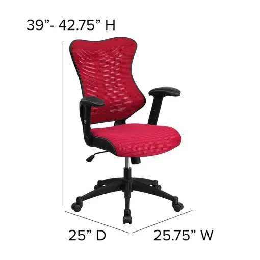 Flash Furniture Office Chairs<Kale Ergonomic Mesh Swivel High Back Executive Office Chair, Burgundy (BLZP806BY)