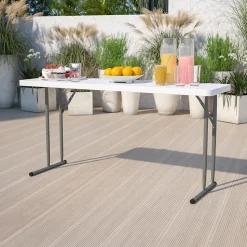 Flash Furniture Folding Tables<Kathryn Folding Table, 60" x 18", Granite White (RB1860)