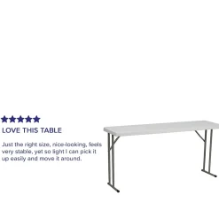 Flash Furniture Folding Tables<Kathryn Folding Table, 60" x 18", Granite White (RB1860)