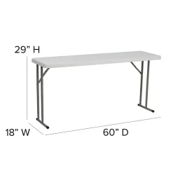 Flash Furniture Folding Tables<Kathryn Folding Table, 60" x 18", Granite White (RB1860)