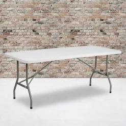 Flash Furniture Folding Tables<Kathryn Folding Table, 72" x 30", Granite White (RB3072FH)