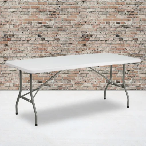 Flash Furniture Folding Tables<Kathryn Folding Table, 72" x 30", Granite White (RB3072FH)