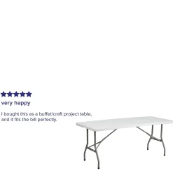 Flash Furniture Folding Tables<Kathryn Folding Table, 72" x 30", Granite White (RB3072FH)