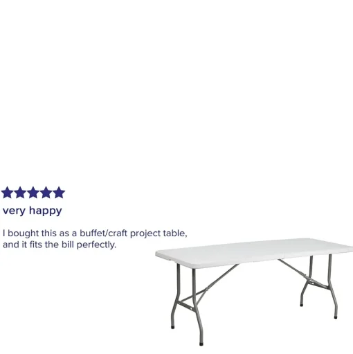 Flash Furniture Folding Tables<Kathryn Folding Table, 72" x 30", Granite White (RB3072FH)