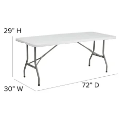 Flash Furniture Folding Tables<Kathryn Folding Table, 72" x 30", Granite White (RB3072FH)