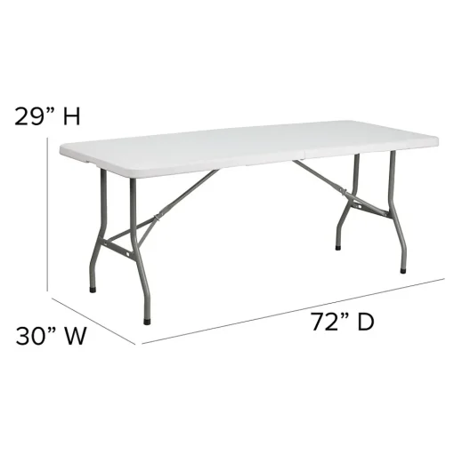 Flash Furniture Folding Tables<Kathryn Folding Table, 72" x 30", Granite White (RB3072FH)
