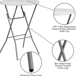 Flash Furniture Folding Tables<Kathryn Folding Table, 31.5" x 31.5", Granite White (RB32RBARGW)