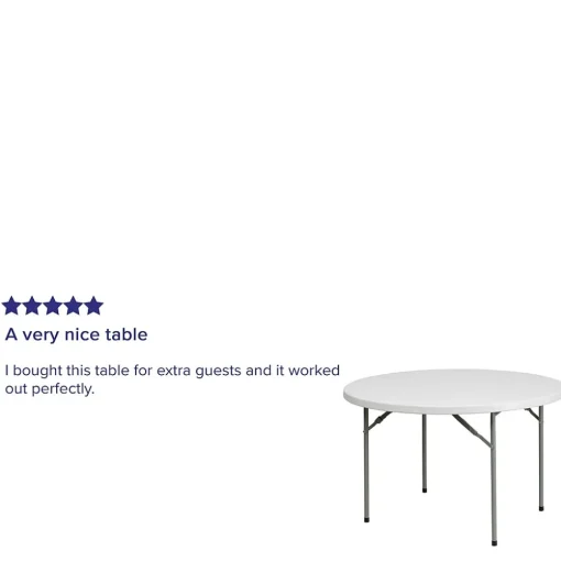 Flash Furniture Folding Tables<Kathryn Folding Table, 48" x 48", Granite White (RB48R)