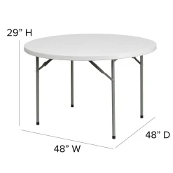 Flash Furniture Folding Tables<Kathryn Folding Table, 48" x 48", Granite White (RB48R)