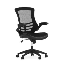 Flash Furniture Office Chairs<Kelista Ergonomic LeatherSoft/Mesh Swivel Mid-Back Task Office Chair, Black (BLX5MLEA)
