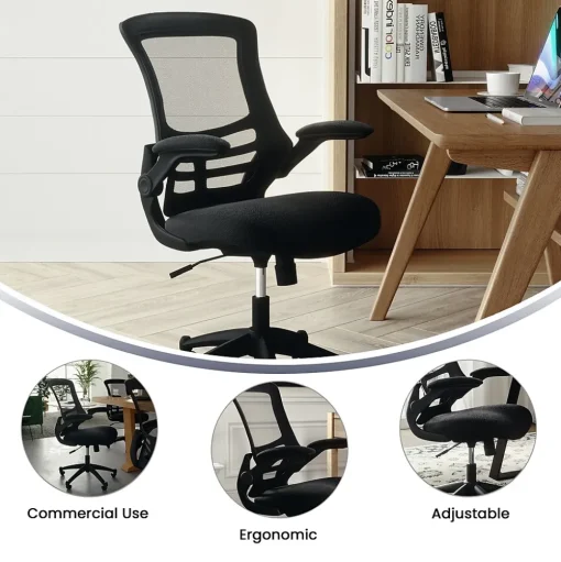 Flash Furniture Office Chairs<Kelista Ergonomic Mesh Swivel Mid-Back Task Office Chair, Black (BLX5MBK)