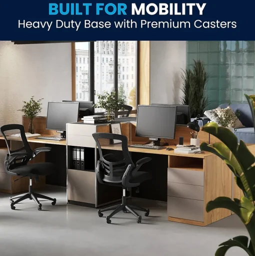 Flash Furniture Office Chairs<Kelista Ergonomic Mesh Swivel Mid-Back Task Office Chair, Black (BLX5MBK)