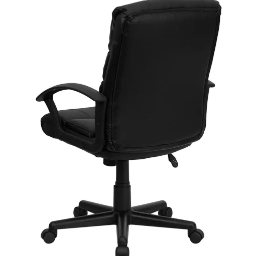Flash Furniture Office Chairs<Lane LeatherSoft Swivel Mid-Back Task Office Chair, Black (GO1004BKLEA)