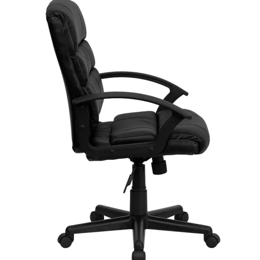 Flash Furniture Office Chairs<Lane LeatherSoft Swivel Mid-Back Task Office Chair, Black (GO1004BKLEA)