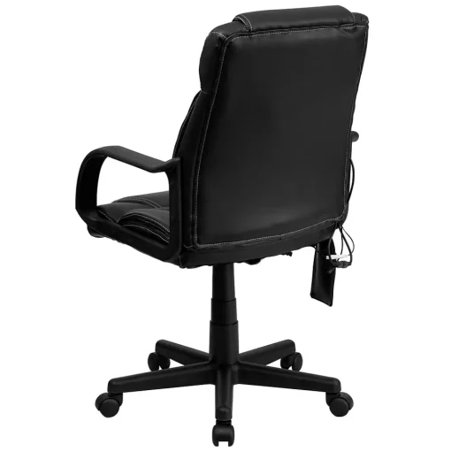 Flash Furniture Office Chairs<Laverne Ergonomic LeatherSoft Swivel Mid-Back Massaging Executive Office Chair, Black (BT2690P)
