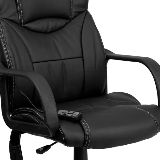 Flash Furniture Office Chairs<Laverne Ergonomic LeatherSoft Swivel Mid-Back Massaging Executive Office Chair, Black (BT2690P)