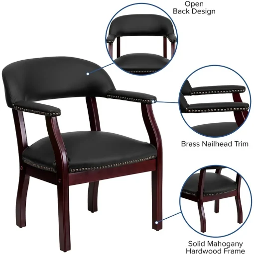 Flash Furniture Office Chairs<Leather Conference Chair, Black (BZ105LFBKLEA)