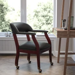 Flash Furniture Office Chairs<Leather Conference Chair, Black (BZ100LFBKLEA)