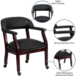 Flash Furniture Office Chairs<Leather Conference Chair, Black (BZ100LFBKLEA)