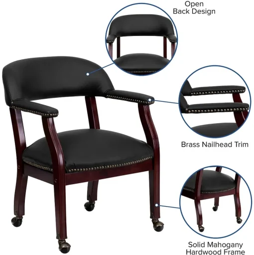 Flash Furniture Office Chairs<Leather Conference Chair, Black (BZ100LFBKLEA)