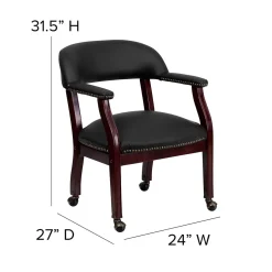 Flash Furniture Office Chairs<Leather Conference Chair, Black (BZ100LFBKLEA)