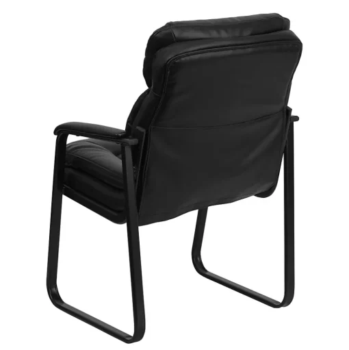 Flash Furniture Office Chairs<Leather Mid Back Executive Side Chair With Sled Base, Black