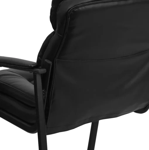 Flash Furniture Office Chairs<Leather Mid Back Executive Side Chair With Sled Base, Black