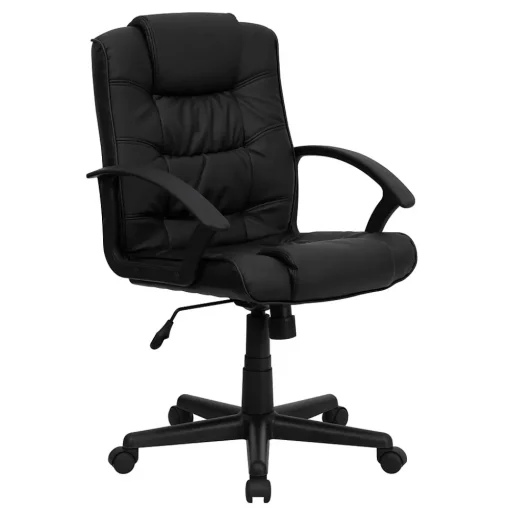 Flash Furniture Office Chairs<Lindon LeatherSoft Swivel Mid-Back Task Office Chair, Black (GO937MBKLEA)