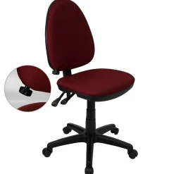 Flash Furniture Office Chairs<Linus Armless Ergonomic Fabric Swivel Mid-Back Multifunction Task Office Chair, Burgundy (WLA654MGBY)