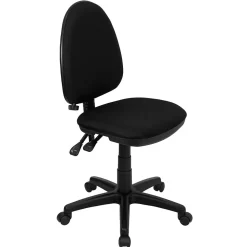Flash Furniture Office Chairs<Linus Armless Ergonomic Fabric Swivel Mid-Back Multifunction Task Office Chair, Black (WLA654MGBK)