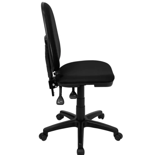 Flash Furniture Office Chairs<Linus Armless Ergonomic Fabric Swivel Mid-Back Multifunction Task Office Chair, Black (WLA654MGBK)