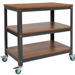 Flash Furniture Bookcases<Livingston Collection 3 Shelf 30"H Storage Bookcase, Brown Oak (NANJN2522B3)