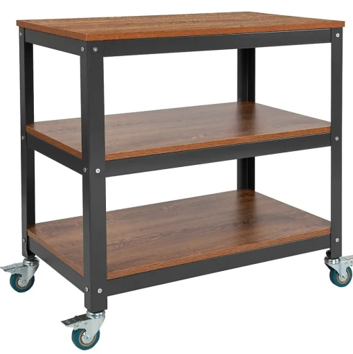 Flash Furniture Bookcases<Livingston Collection 3 Shelf 30"H Storage Bookcase, Brown Oak (NANJN2522B3)
