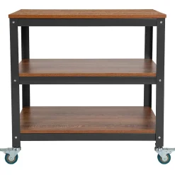 Flash Furniture Bookcases<Livingston Collection 3 Shelf 30"H Storage Bookcase, Brown Oak (NANJN2522B3)