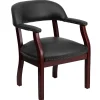 Flash Furniture Office Chairs<Luxurious Vinyl Conference Chair, Black and Mahogany (BZ105BLK)