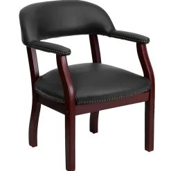 Flash Furniture Office Chairs<Luxurious Vinyl Conference Chair, Black and Mahogany (BZ105BLK)
