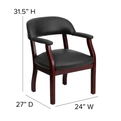 Flash Furniture Office Chairs<Luxurious Vinyl Conference Chair, Black and Mahogany (BZ105BLK)