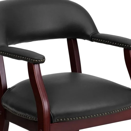 Flash Furniture Office Chairs<Luxurious Vinyl Conference Chair, Black and Mahogany (BZ105BLK)