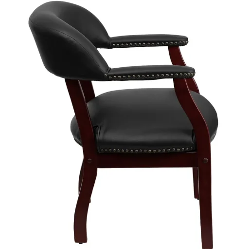 Flash Furniture Office Chairs<Luxurious Vinyl Conference Chair, Black and Mahogany (BZ105BLK)